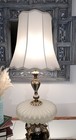 Vintage Hollywood Regency Frosted Glass   Brass Table Lamp- Night Light