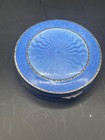 Guilloche Enamel And Solid Silver Ladies Compact Antique Art Deco