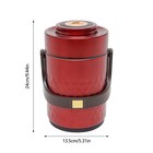 0 53gal Insulated Lunch Container 3-tier Stainless Steel Vacuum Bento Box Red