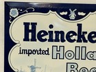 Rare Vintage Heineken s Imported Holland Beer Advertising Sign Blue   White Tin