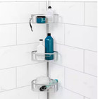 Zenna Home Tension Pole Corner Rust Resistant Shower Caddy In Satin Chrome