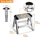 Folding One Step Stool - Small Aluminum 1 Step Ladder 330lbs Capacity With Feet 