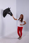 Hanging Dark Brown Stallion Horse Head Wall Mount Theme D  cor Resin Statue Prop