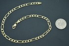 Real 10k Yellow Solid Gold  Figaro Shiny Anklet Bracelet Chain 4 5mm 9   - 10  