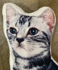 Vintage Cat Pillow Cat Shaped Gray Realistic 13 Inches 