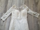 Bridal Off White Wedding Dress Sz 12 Long Sleeves Embroidery Train
