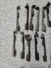 Huge Lot Of Antique   Vintage Metal Cue Tip Repair Clamps 32