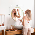 20in Round Bathroom Wall Mirror  Modern Vanity Mirrors For Over Sink  Hd Glass D