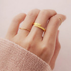Custom Double Name Ring Engraved Jewelry Women Stainless Steel Metal Adjustable