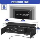 Led Tv Stand With Power Outlets For 65 Inch Tvs Console Open Shelves Cabinet