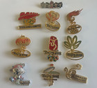 10pcs 2008 Beijing Olympic Inlay Swarovski Crystal Pins Set