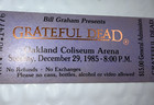 Grateful Dead  Two  2  Tickets December 29 1985 Oakland Coliseum Arena Unused