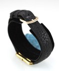 Raymond Weil Geneva Tradition Mens Rare Vintage Gold Rectangle Leather Watch