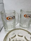 5 Vintage A   W Logo Large Heavy Glass Aw Root Beer Dimpled Mugs 6  4 5   