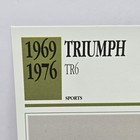 1969-1976 Triumph Tr6 Tr-6 Car Photo Spec Card 1970 1971 1972 1973 1974 1975
