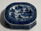 Chinese Export Porcelain Salt Blue Willow Chinoiserie 19th Century