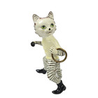 Anthropomorphic  puss In Boots  Vintage Mcm Ceramic Cat With Sword Italy 12 