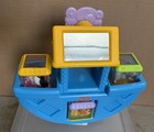 Fisher-price Peek A Boo Blocks Ark Blue Playset Base With 3 Animal Blocks Cubes