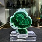 4 8lbnatural Malachite Specimen With Full Eye Rings Healing Crystal Acrylic Stan