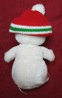 Vtg Russ Berrie   Co 395 Snowflake Snowman 9  Christmas Plush W knit Hat Shoes