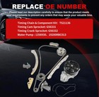 Autodevil Engine Timing Chain Kit Water Pump Fit For Civic 2006-2011 2 0l 1998cc