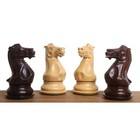 4  Sleek Staunton Luxury Chess Pieces Only Set - Triple Weighted Rose Wood