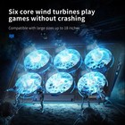 6 Fan Laptop Cooling Pad Adjustable Stand Cooler Foldable Notebook Laptop Stand