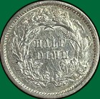 1871 Seated Liberty Half Dime Almost Uncirculated Au Coin  50626