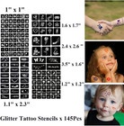 Pack Of 12 Henna Temporary Tattoo Stencil Kit - 145pcs Glitter Airbrush Tattoo