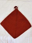 New Handmade Crochet Potholders Rust Brown Set Of 2  100  Cotton