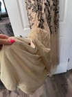 Adrianna Papell Champagne Beaded Floral Evening Gown     Size 18