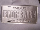 Vintage 1970s Florida Arrive Stoned Booster License Plate Sunshine State Rare