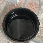 Vintage Tiara Art Deco Black Amethyst Lidded Glass Powder Jar Vanity