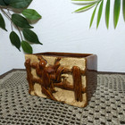Vintage Haeger Planter Western Horse Saddle Relief Brown Glaze Rectangle
