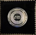 2017 1 Oz  Silver Bitcoin Coin -    in Code We Trust    Mint - Nice In Capsule        
