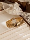 Vintage Gold Tone Square Face Women   s Quartz Watch Bracelet Style Luxury Retro