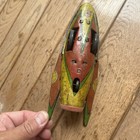 Rare Friction Space Toy - Vintage Kaka Supper Rocket No  9 Tin Lithographed