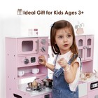 Play Kitchen Wooden Toddlers Kids Lights Sounds Large Pretend Set 3-8 Maker