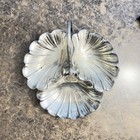 Vintage Made In Sheffield  England Triple Clam Plate  Epns Silver Plate
