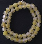 Transparent Matte Sunshine Yellow Multi Ghana Recycled Glass African Trade Beads