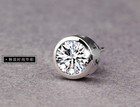 Men Women Sterling Silver Post Stud Cubic Zirconia Cz Earrings 7mm Gift K60