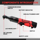 18v Electric Cordless Ratchet 3 8  Right Angle Wrench Impact Power Tool