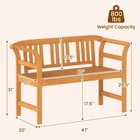 2-person Acacia Wood Outdoor Bench Patio Loveseat With Geometric Backrest