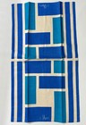Vintage Linen Tea Towel Vera Neumann Bold Colors Blue Abstract