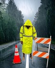 Class 3 Reflective Hi Vis Rain Coat Waterproof Hooded Lime Ansi Safety