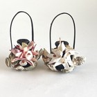 8 Small Clay Jugs Baskets W  Sea Shell Flowers Tiki Bar Luau Decor Vintage 4 5   