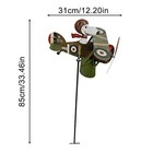 2d Metal Snoopy Pilot Flying Biplane Wind Spinner For Garden Yard Windmill Decor