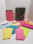 Vintage Mod Psychedelic Rainbow Stationary Writing Set Neon Paper Envelopes