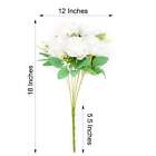 White 2 Bushes 18  Artificial Faux Silk Rose Flowers Bouquet Wedding Decorations