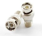 2pk Bnc Plug To F-type Jack Coaxial Video Adapter 